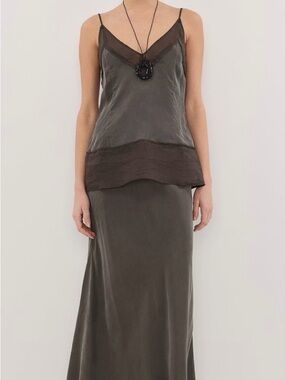 DIISH Silky petrol top with Spaghetti Straps